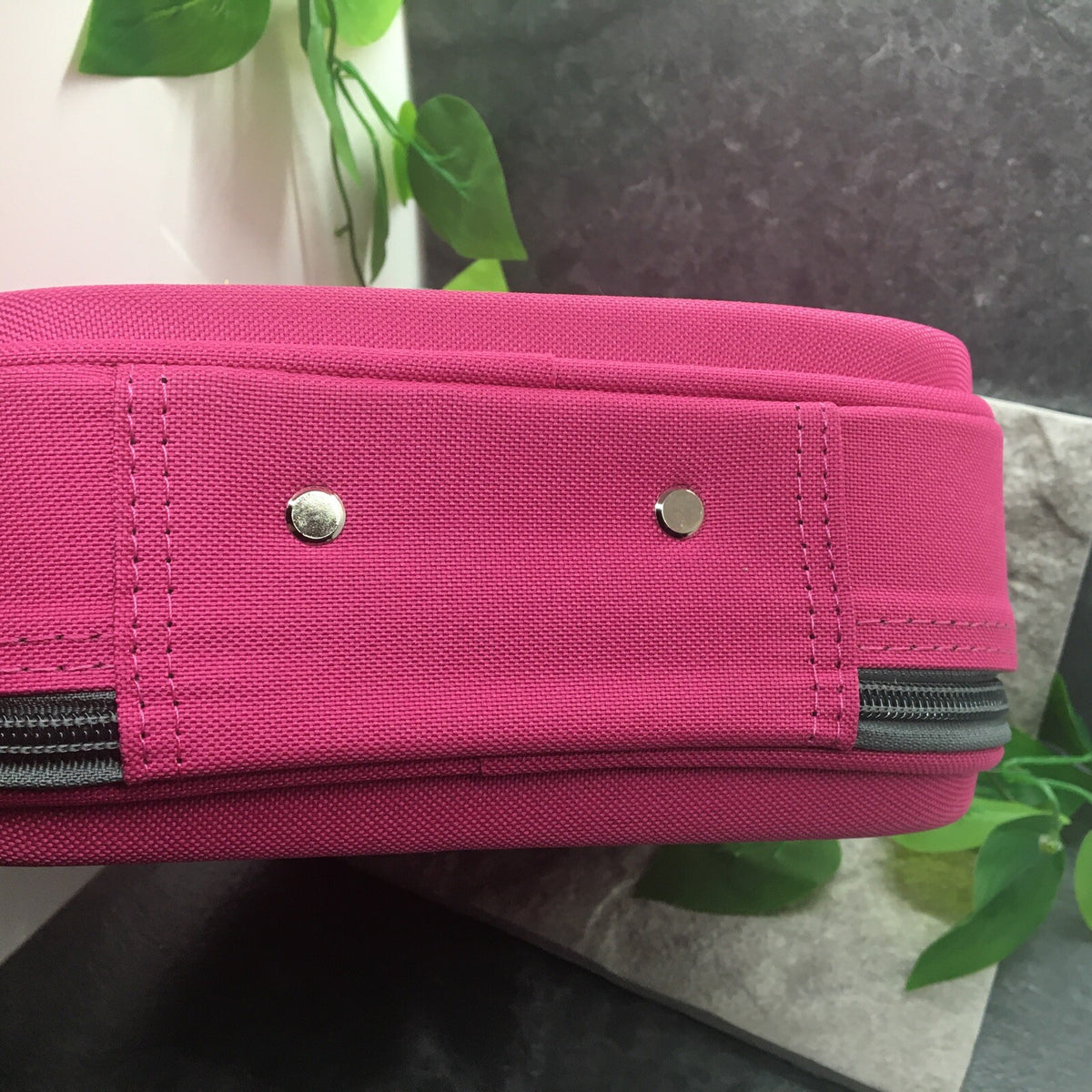 Pink Makeup Case with Handle and Straps - Travel Vanity Organizer