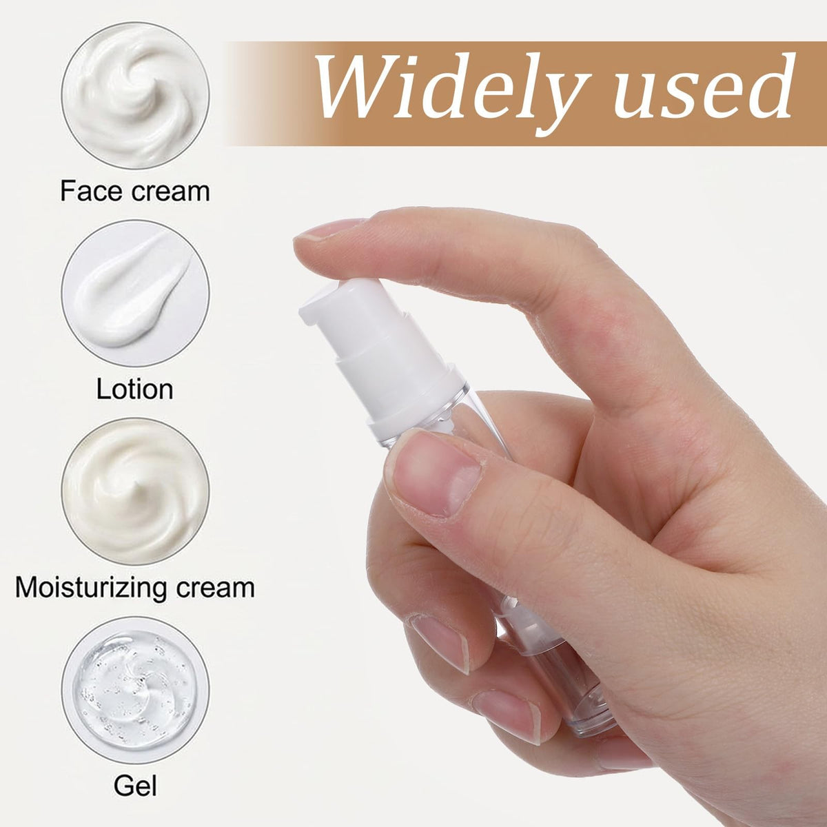 6pcs Travel Airless Pump Bottles Set - Refillable Cosmetic Dispensers