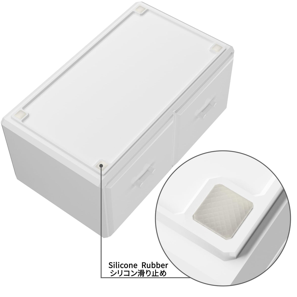 White Makeup Organizer with 6 Drawers and Compartments - 3-Piece Storage Case