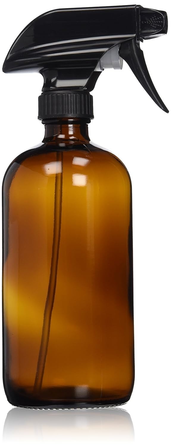 16oz Amber Glass Spray Bottle Refillable Chemical-Resistant Home & Garden