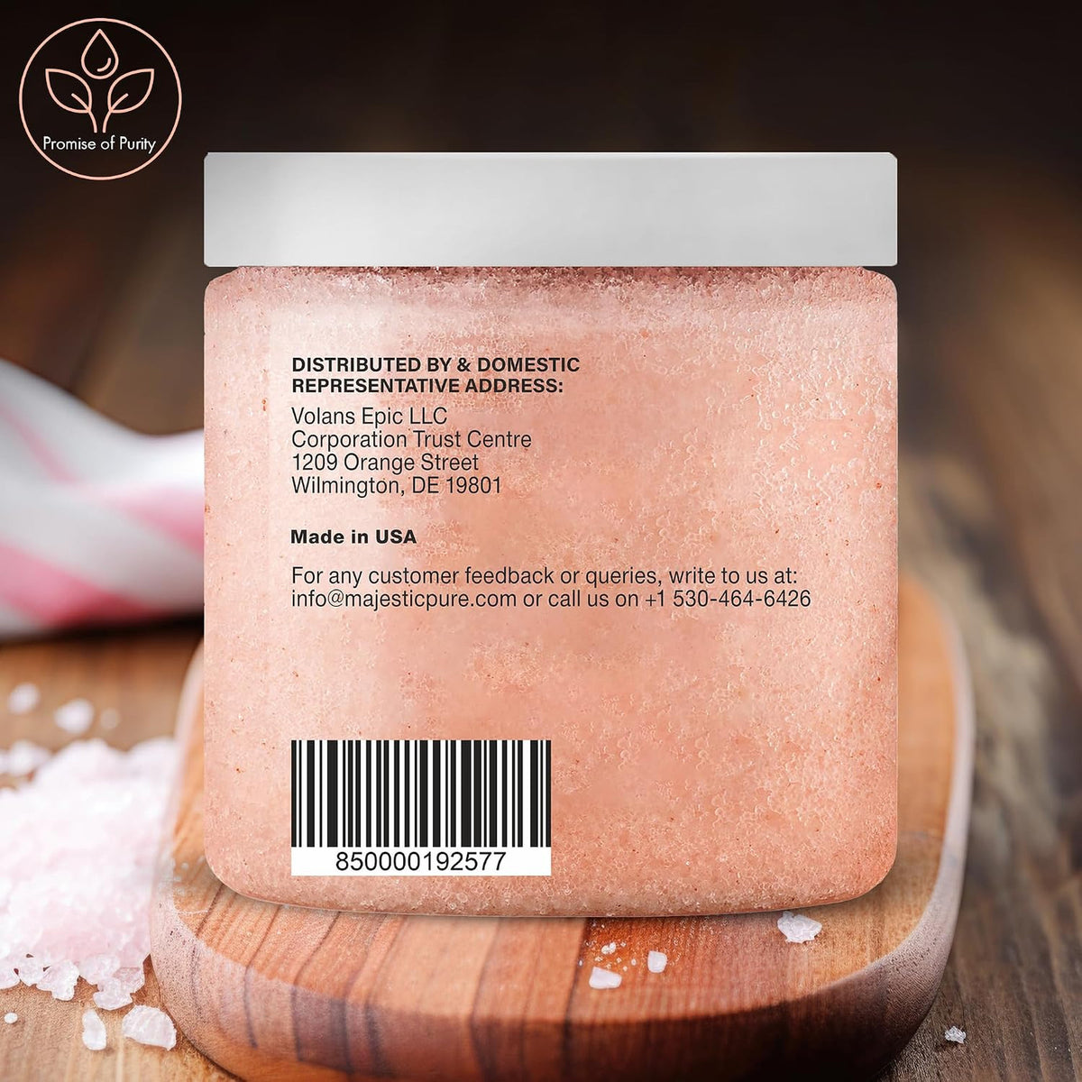 Himalayan Salt Body Scrub Lychee Oil Exfoliant 10 Oz Skin Brightening