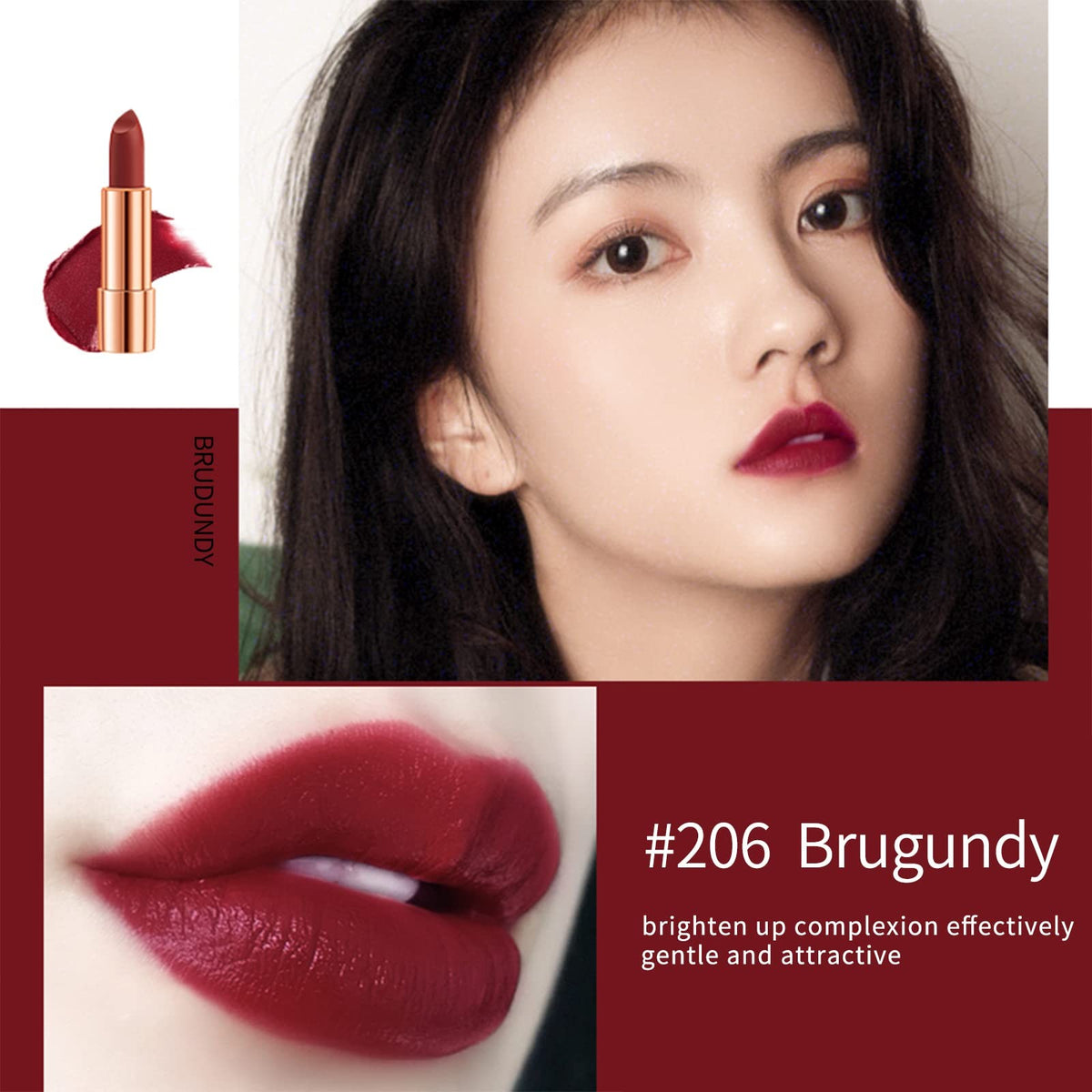 Velvet Matte Lipstick Set - 3 Colors with Chain Bag, Waterproof & Long-Lasting