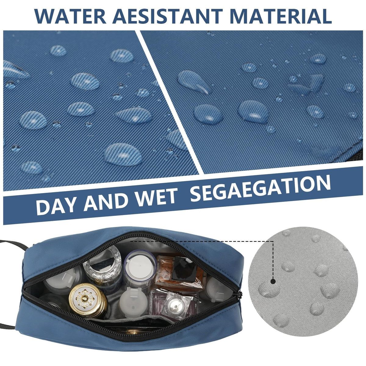 Travel Toiletry Bag for Men & Women - Water-Resistant Hanging Organizer, TSA Approved