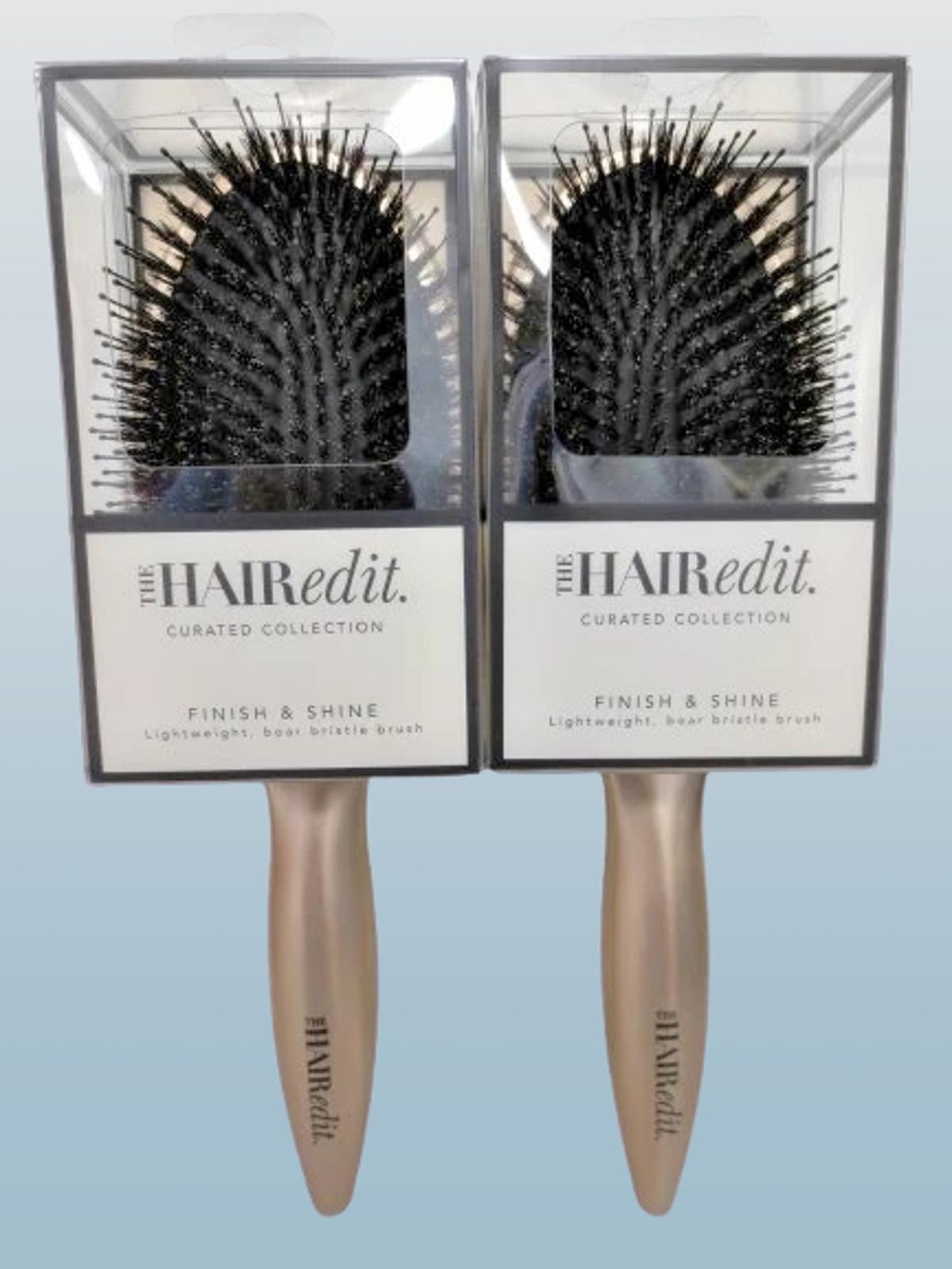Finish & Shine Boar Bristle Hair Brush Set - Gold, Pack of 2