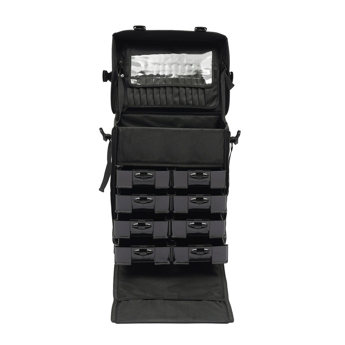 Professional Rolling Makeup Train Case with Drawers Travel Trolley