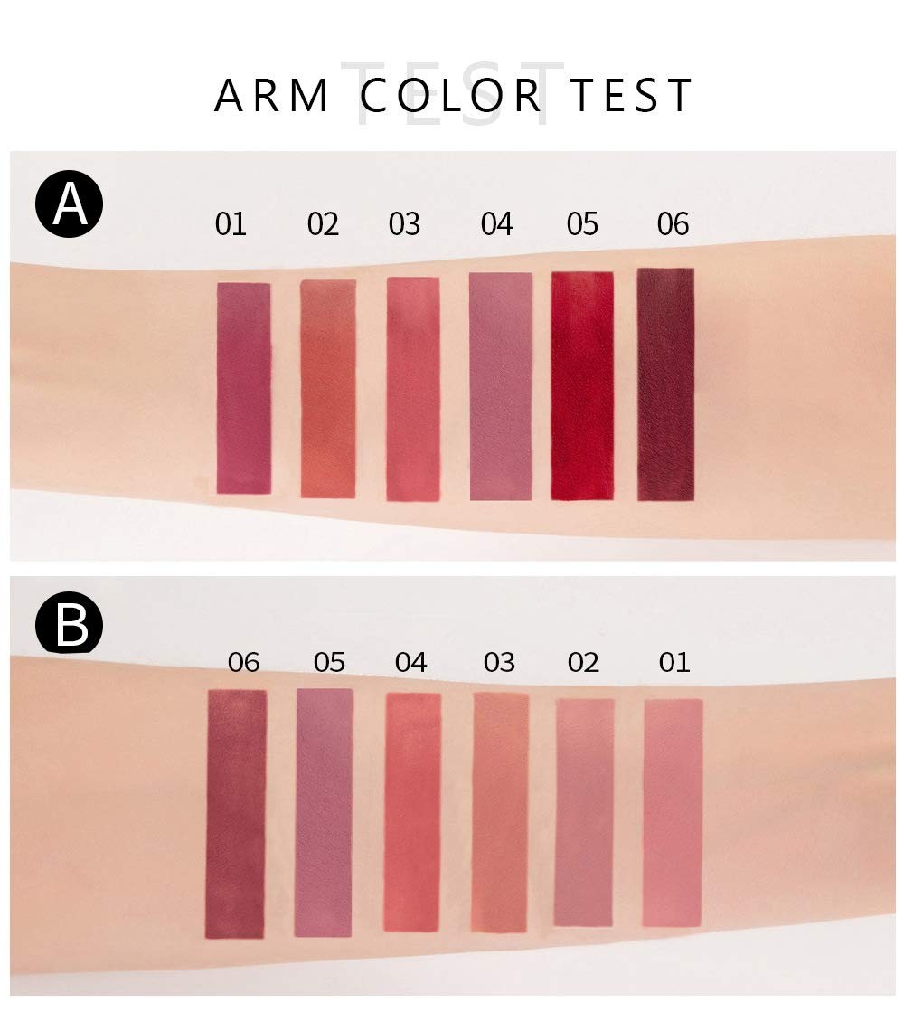 6-Piece Matte Liquid Lipstick Set Long-Lasting Waterproof Lip Color