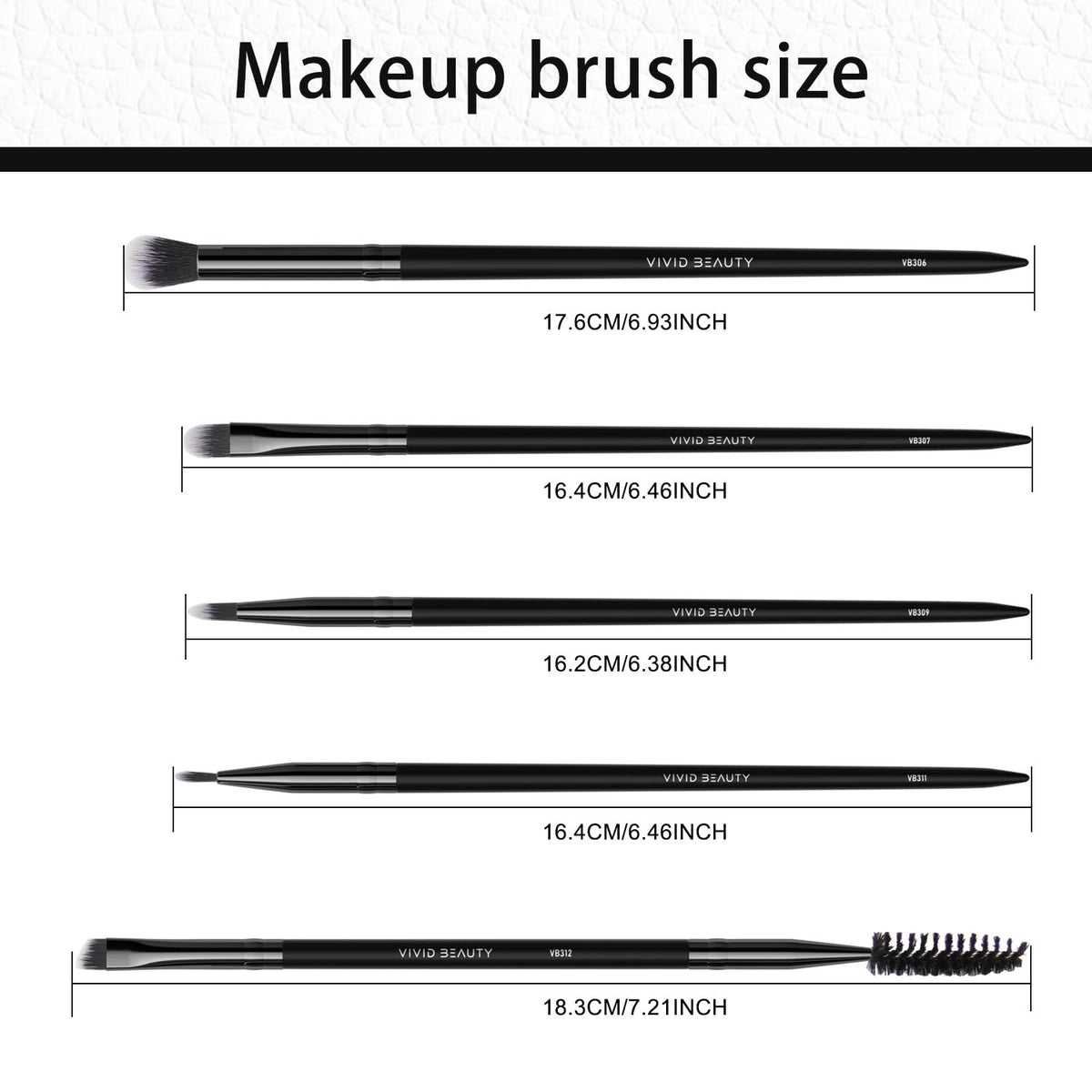 5-Piece Eye Makeup Brush Set for Eyeshadow Eyeliner & Brows - Soft Synthetic Bristles