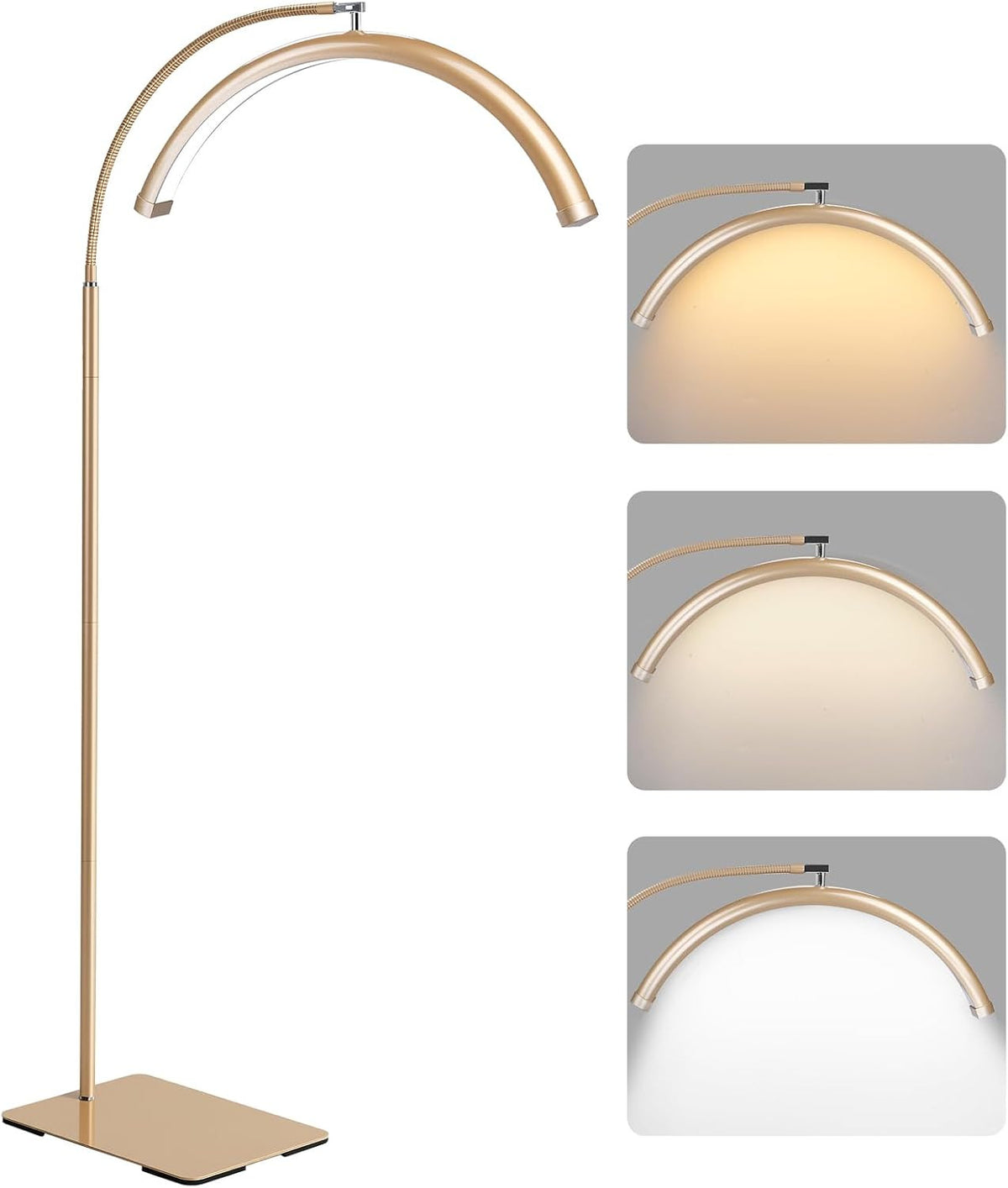 Dimmable LED Lash Light for Eyelash Extensions & Estheticians, Adjustable Floor Lamp with Gooseneck