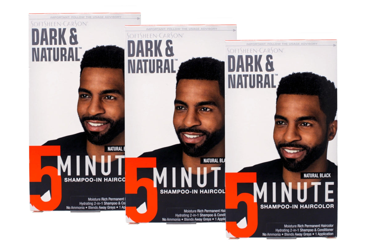 Men's Hair Dye 3 Pack - 5-Min Gray Coverage, Jet Black