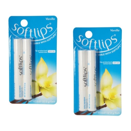 Sunscreen Lip Balm SPF 20 Vanilla Twin-Pack - Soft, Moisturizing Lip Protectant