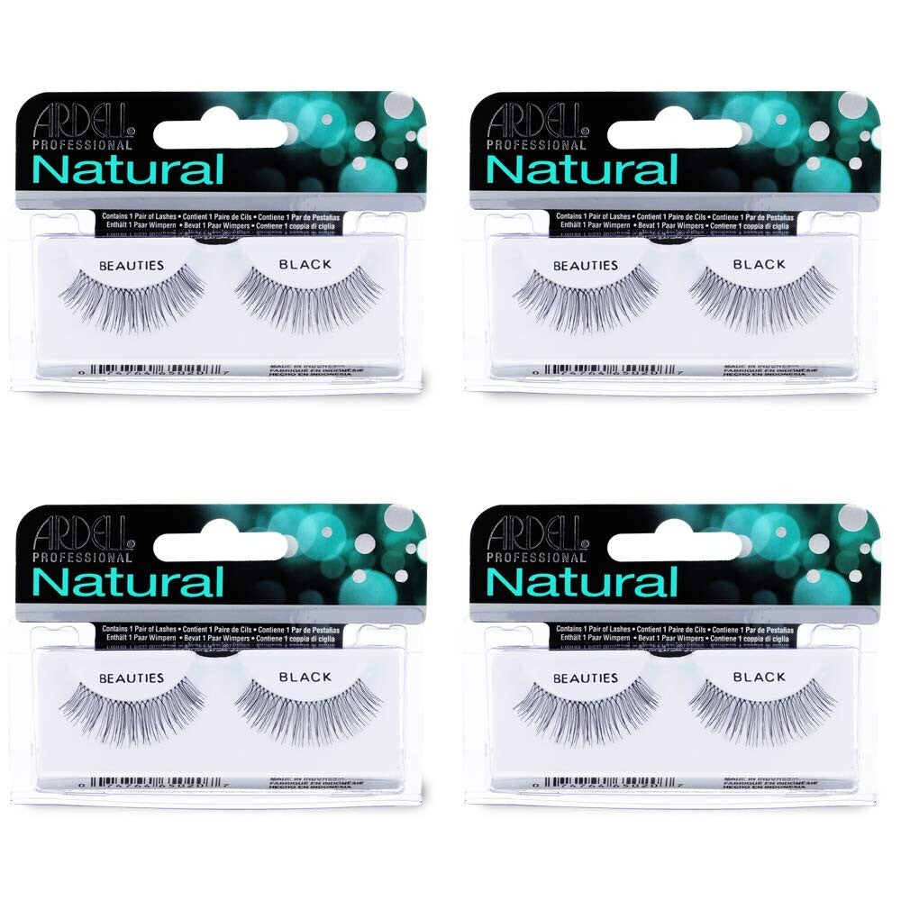 False Eyelashes 4 Pack - Natural Full Look, Reusable & Lightweight
