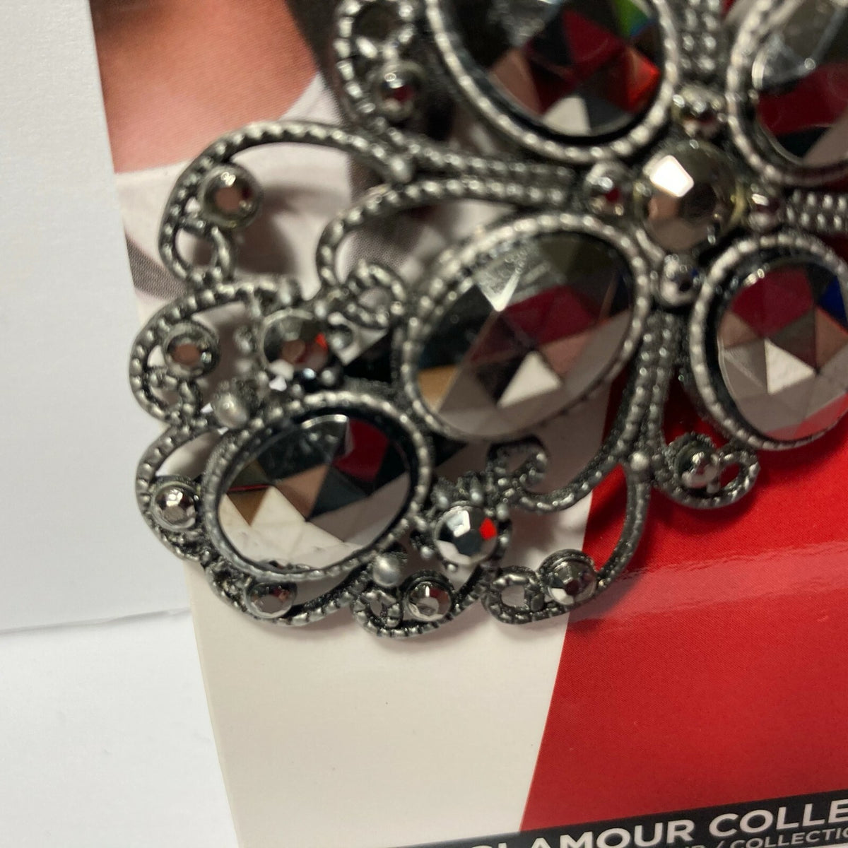 Vidal Sassoon Glamour Collection Hair Clip Gun Metal Grey Bling 3 Inch