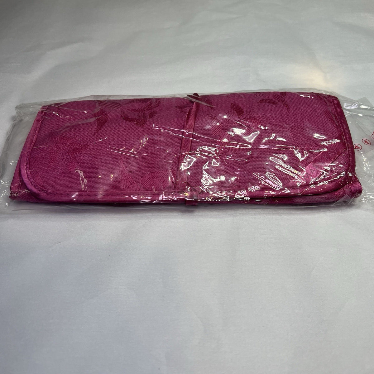 Vintage Pink Cosmetic Makeup Bag with Zipper & Brushes - 90s Style