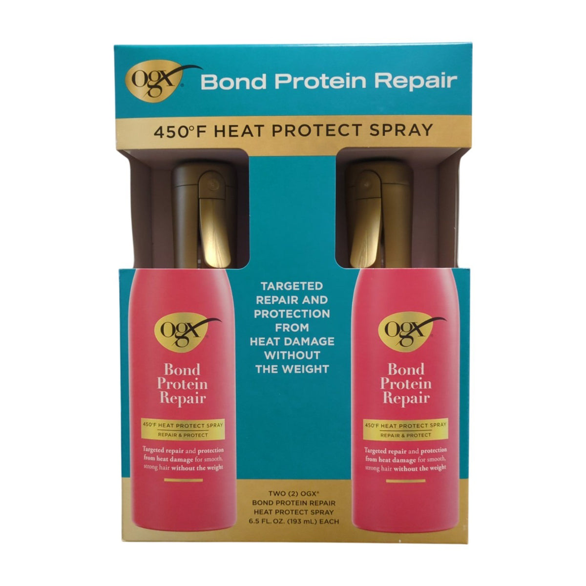 OGX Bond Protein Repair Heat Protect Spray 450°F - 13 fl. oz. 2 Pack