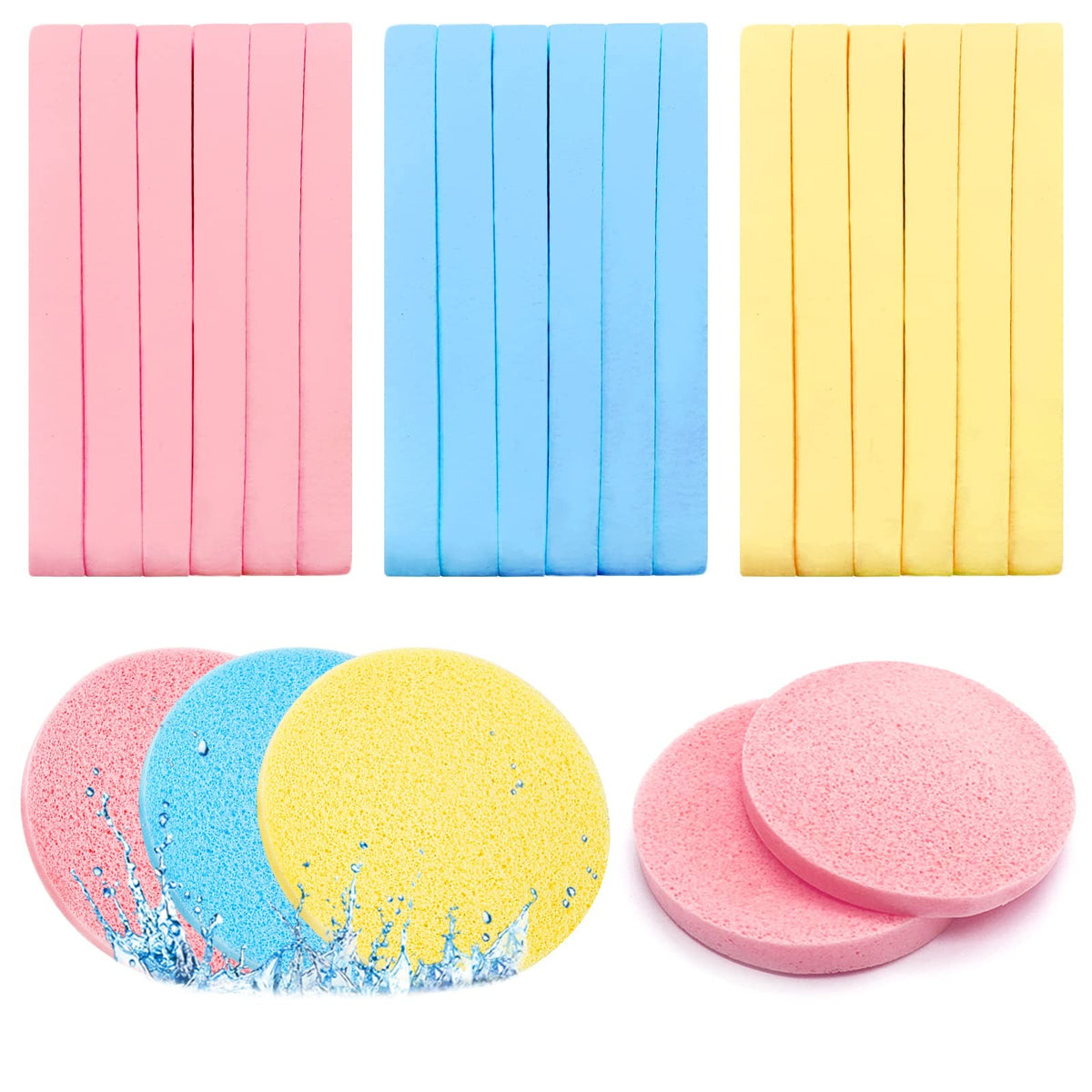 120 Pack Facial Cleansing Sponges - Reusable PVA Makeup Removal Pads