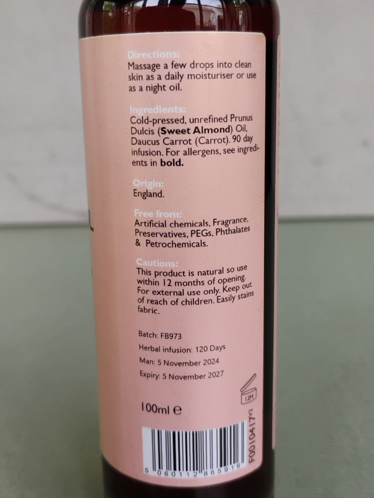 Carrot Oil 100ml Natural Skin Rejuvenation & Glow Boosting