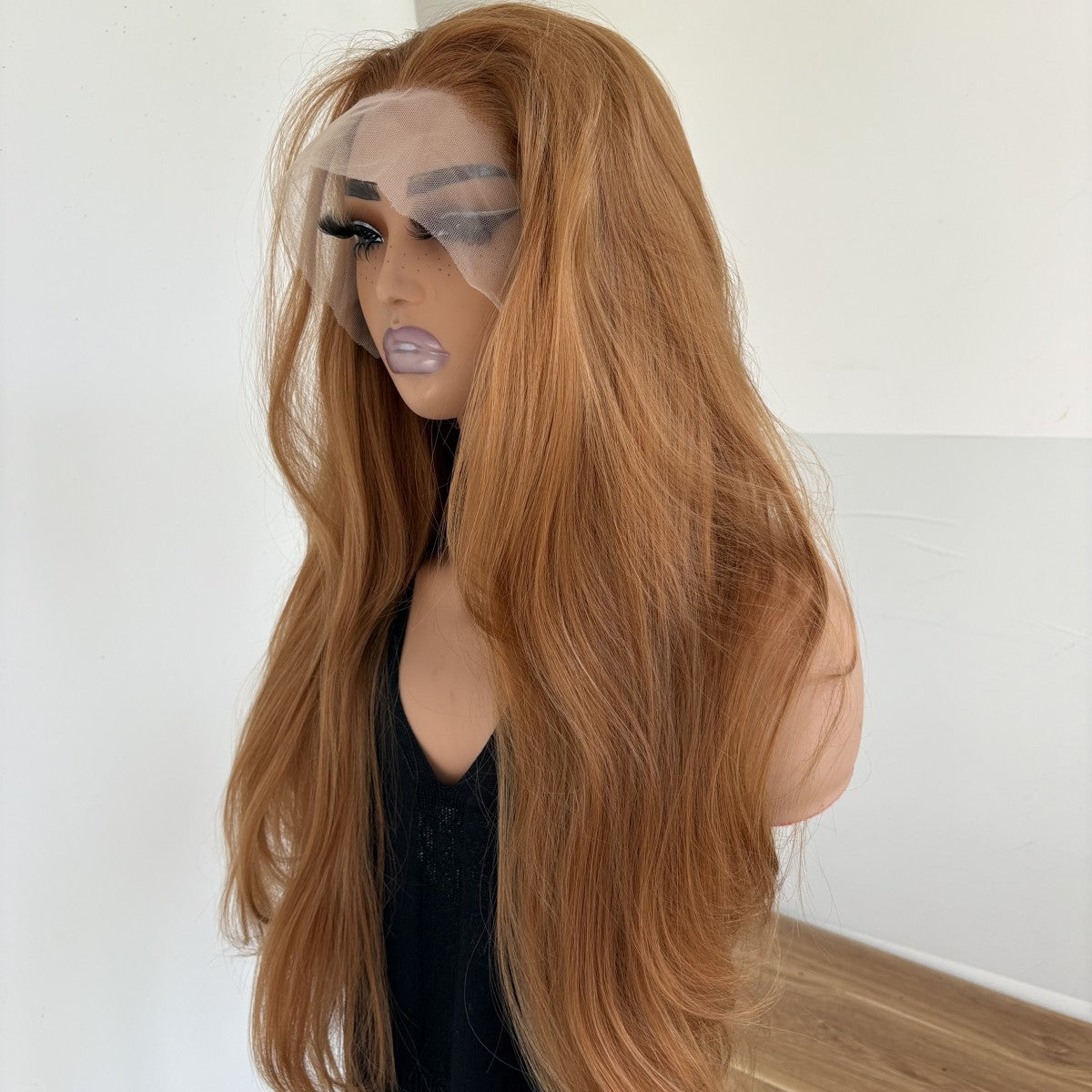 Heat-Resistant Synthetic Lace Front Wig - Long Straight Hair, 13x4 Cap