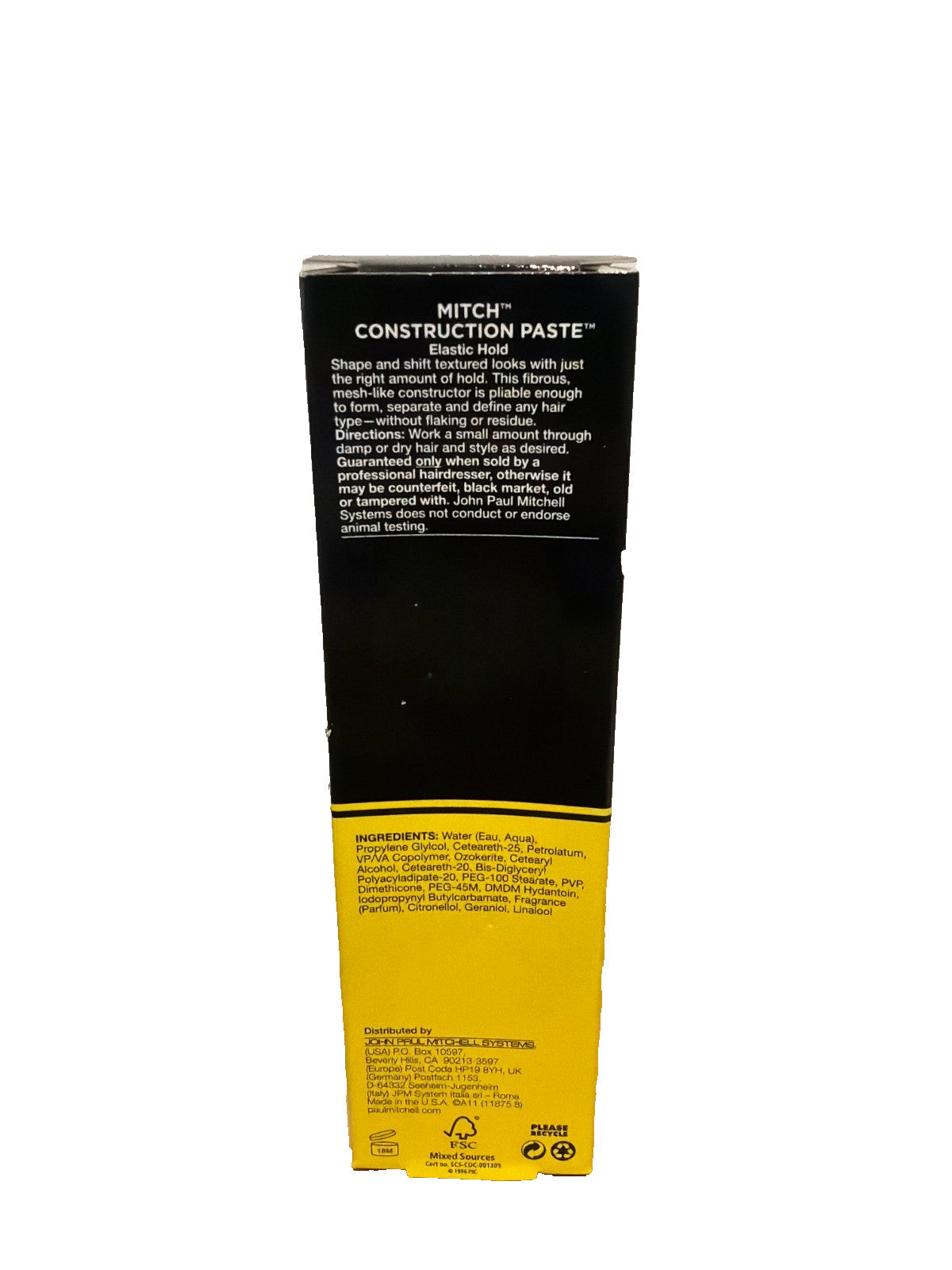 Elastic Hold Styling Paste for Hair - Texture & Reworkable Finish - 2.5 oz