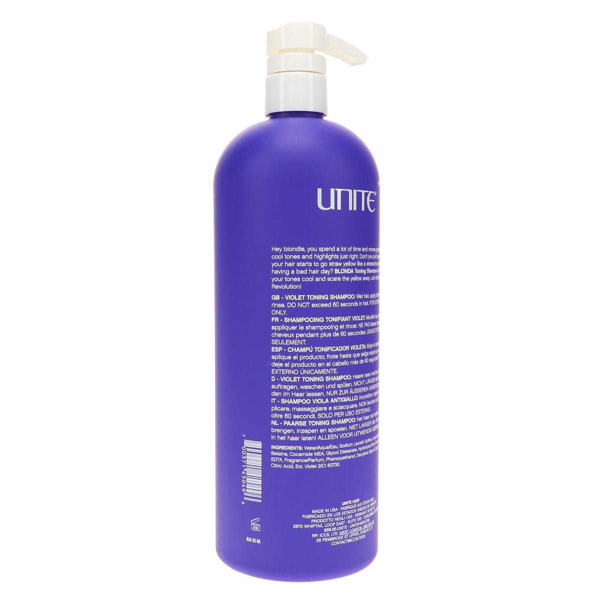 Blonde Toning Shampoo for Color-Treated Hair 33.8 oz - Moisturizing & Removes Brassiness