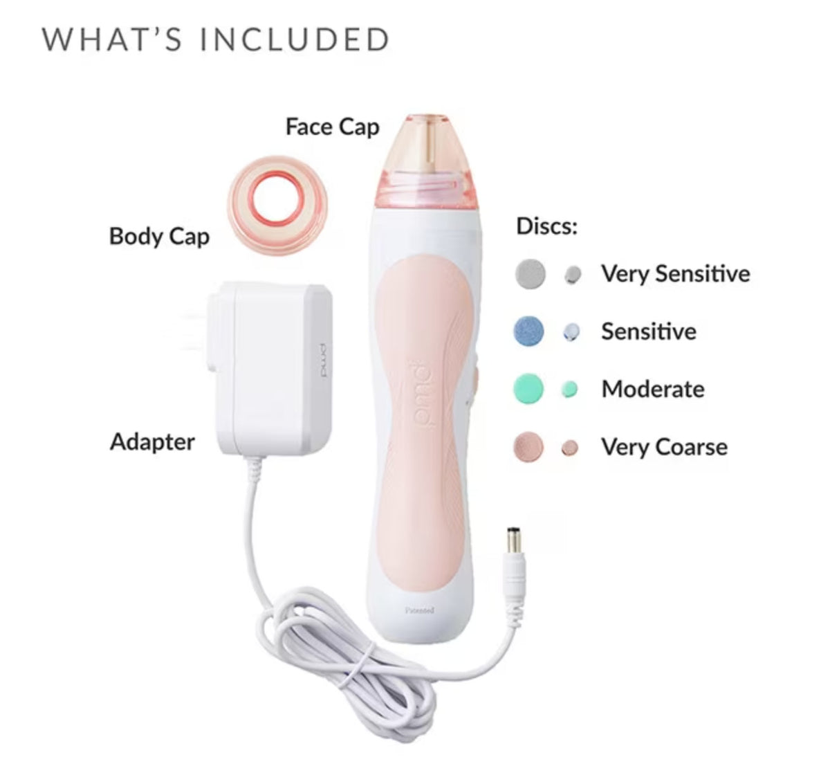 Personal Microdermabrasion Device with Vacuum Suction - 4 Discs & Multiple Settings