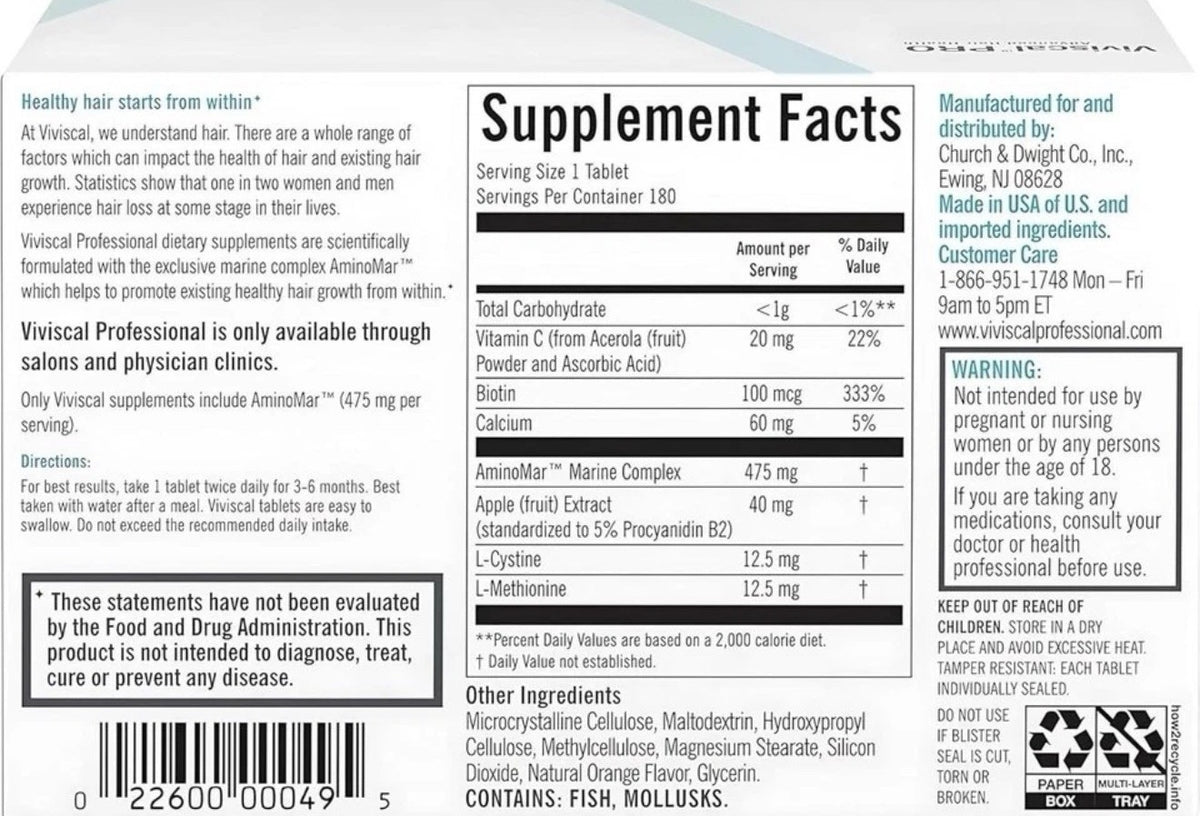 Viviscal PRO Hair Growth Supplement 180 Tablets
