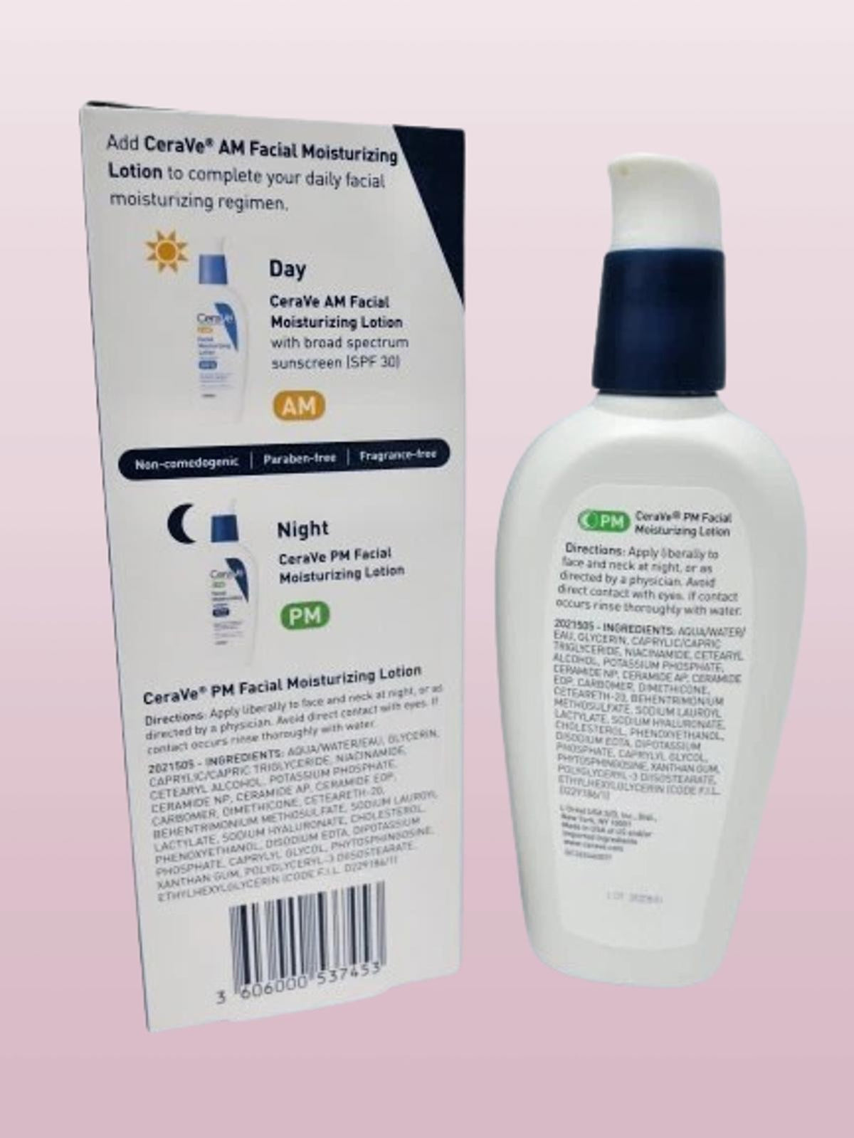 CERAVE PM FACIAL MOISTURIZING LOTION ULTRA LIGHWEIGHT 3 OZ BOXED 3PCS
