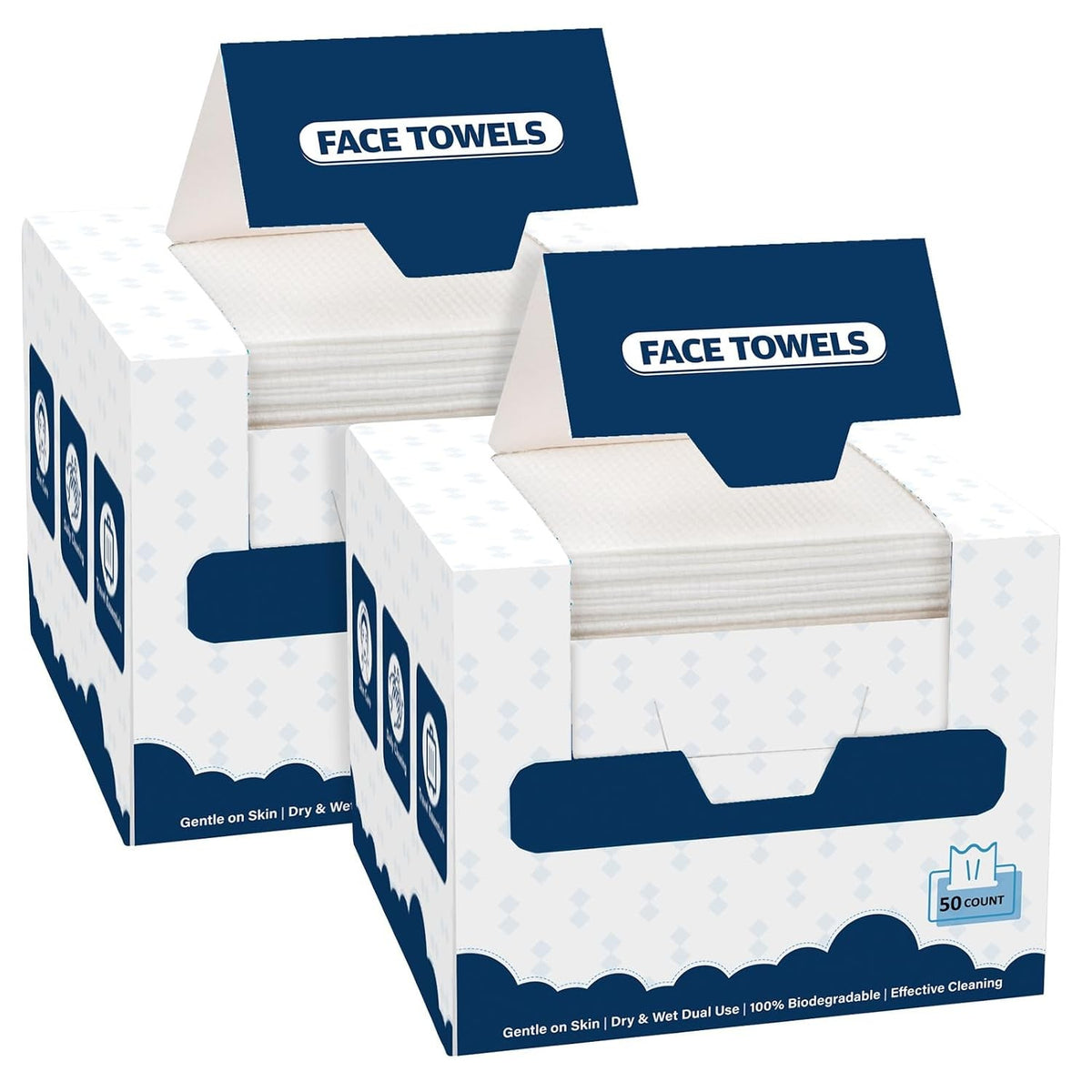 Disposable Face Towels Pack of 200 - Soft Makeup Remover Wipes for Sensitive Skin