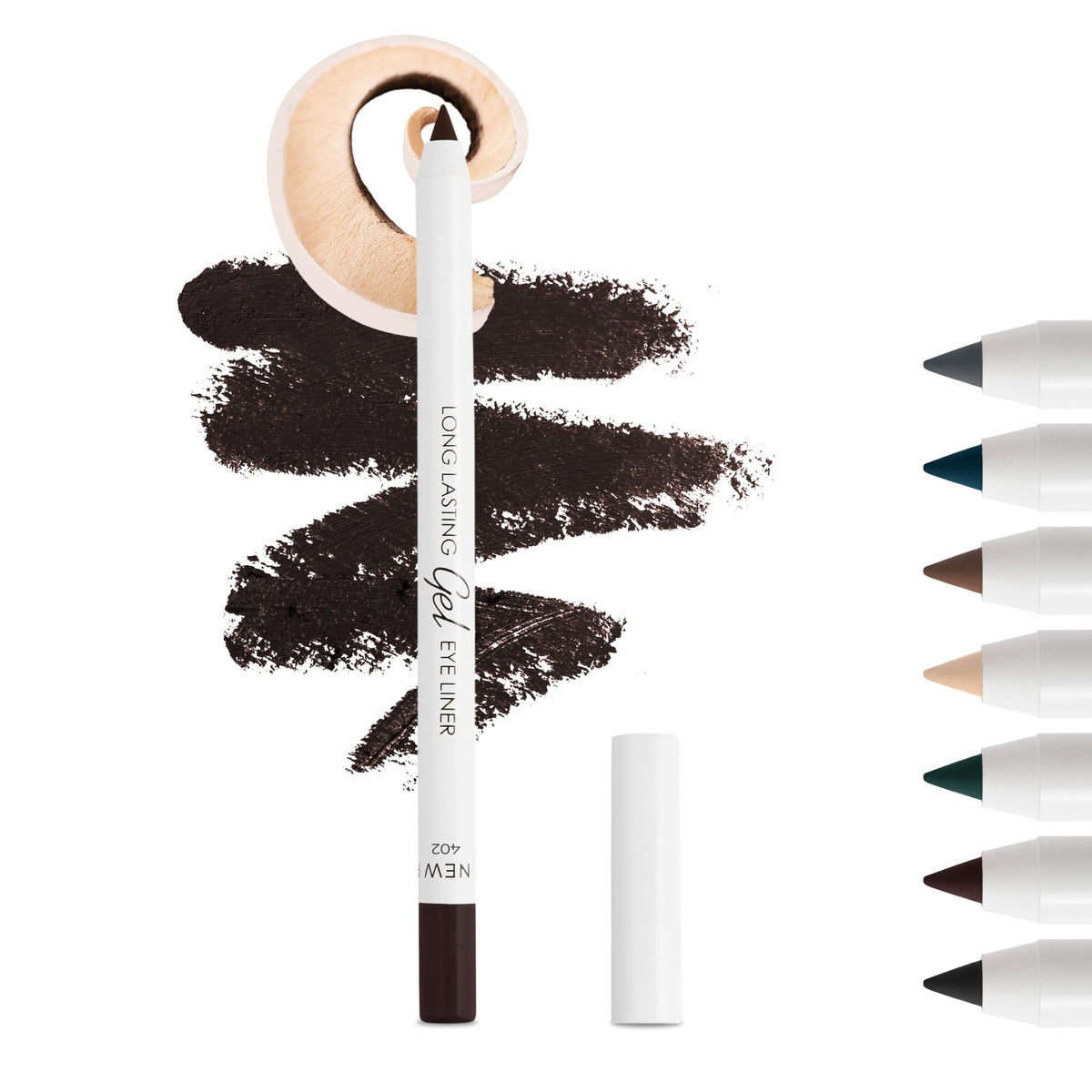 Long-Lasting Waterproof Gel Eyeliner - Deep Brown, Smudge-Proof, 0.06 oz