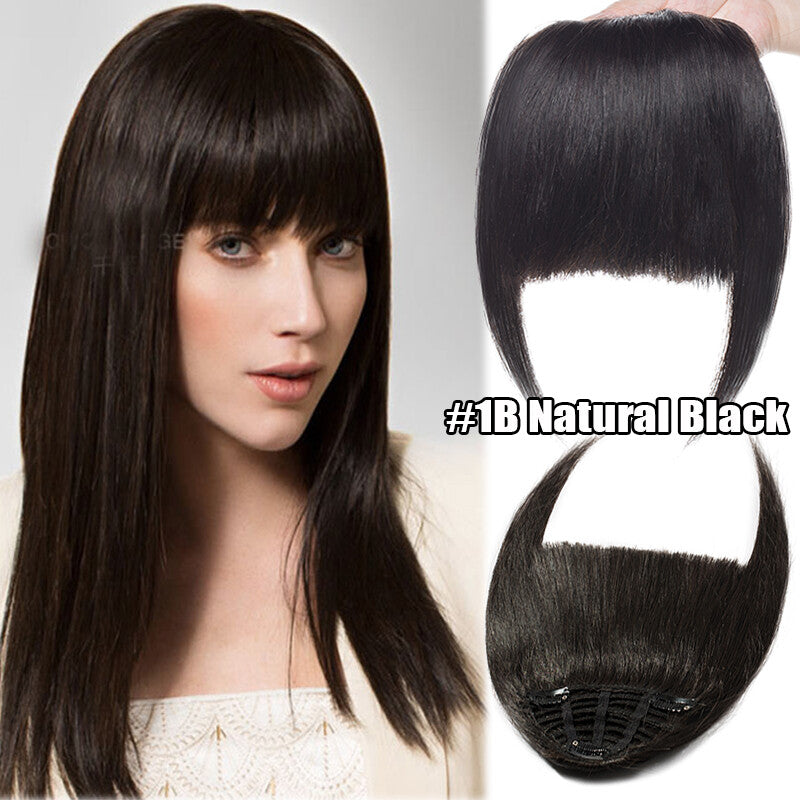 Women Remy Clip-In Hair Extensions Bangs Front Top Piece - Blonde & Dark Colors