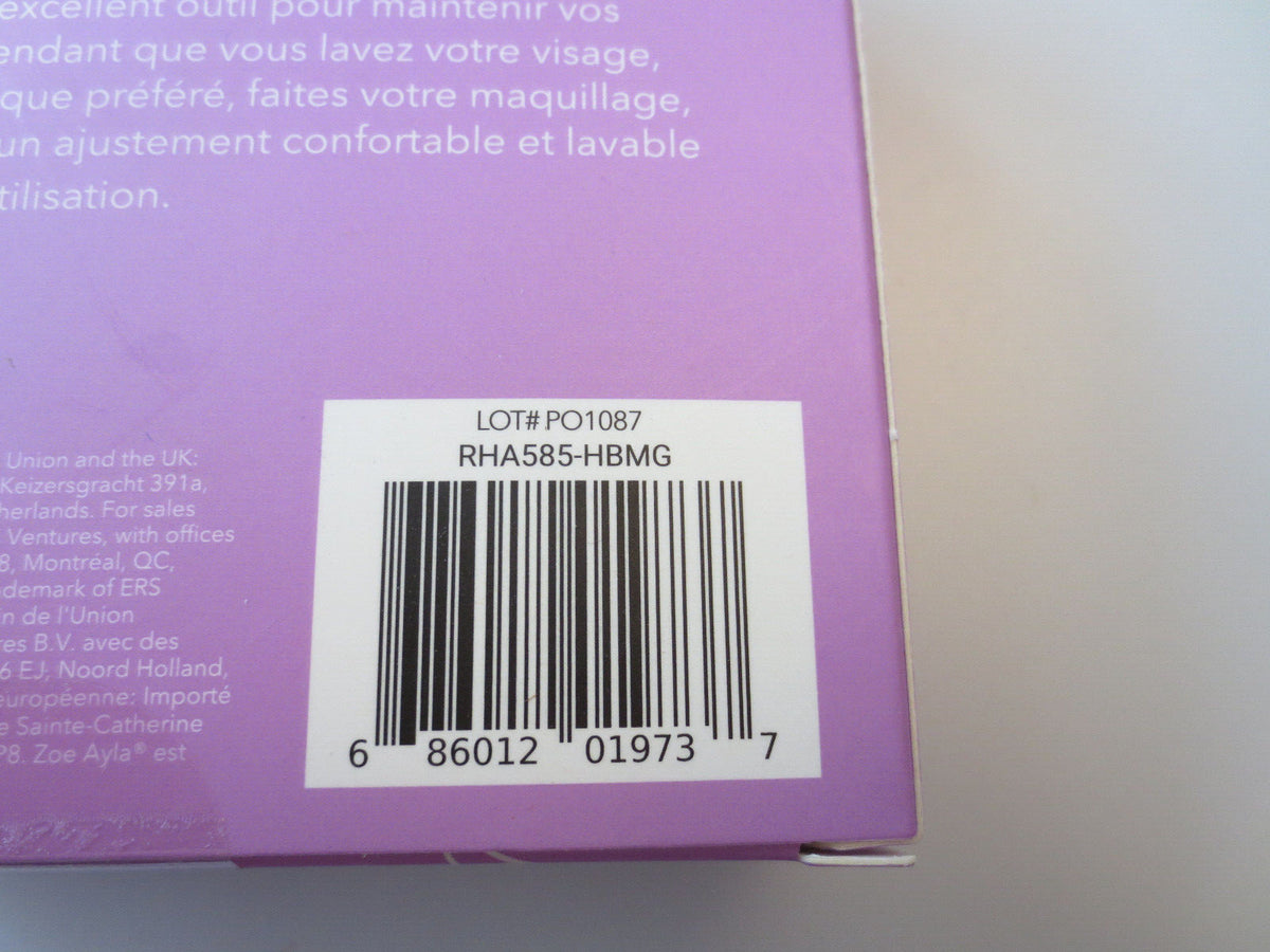 NEW IN SEALED BOX PURPLE ZOE AYLA SPA HEADBAND