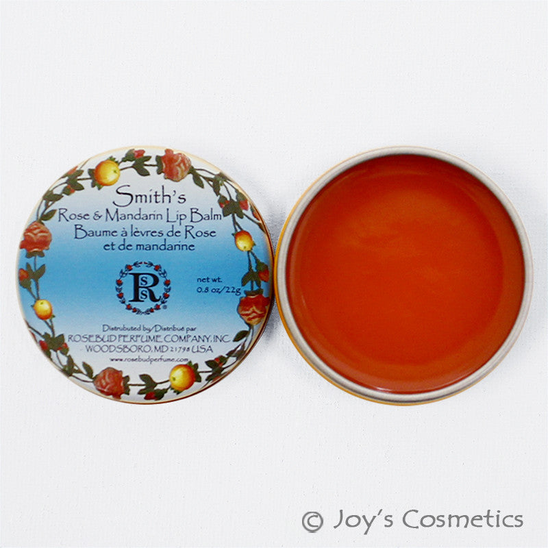 Rosebud Smith’s Rose & Mandarin Lip Balm Tin - Natural Moisturizer 0.8 oz