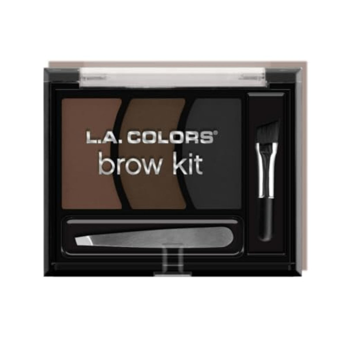 Brow Kit with 3 Powder Shades & Dual-Ended Brush - Long-Lasting & Cruelty-Free