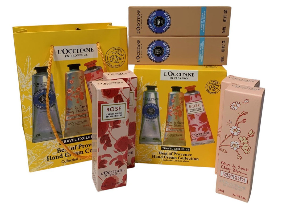 Hand Cream Collection Travel Set - 6 x 30ml Shea Butter, Rose & Cherry Blossom