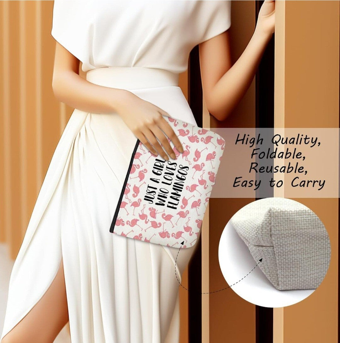 Dark Pink Flamingo Makeup Bag – Cosmetic Travel Pouch for Flamingo Lovers