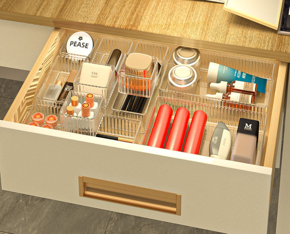 Clear Acrylic Drawer Organizer Set for Makeup and Skincare - 10 Pack