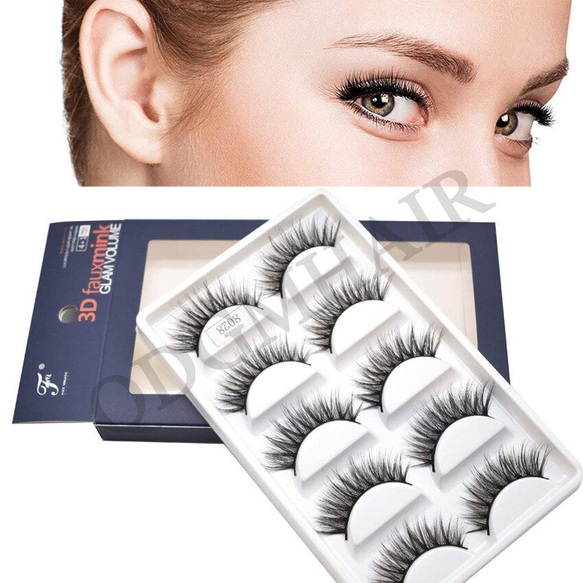 3D Mink False Eyelashes Long Thick Wispy Fluffy Strip Lashes 5 Pairs