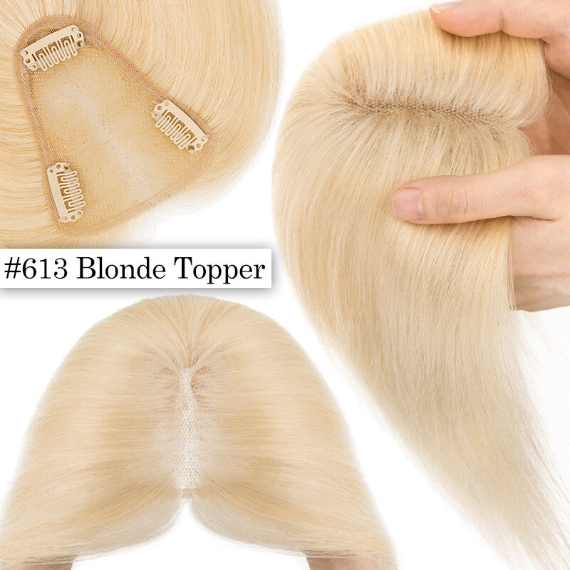 Clip-In Remy Human Hair Topper for Women with Thinning Hair