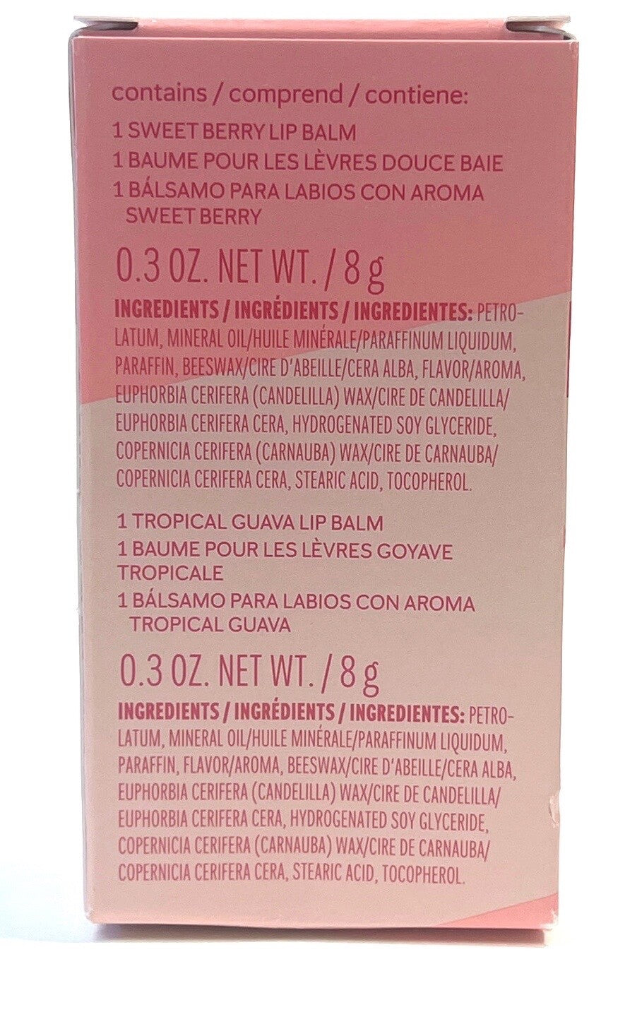 Limited Edition Lip Balm Set - Sweet Berry & Tropical Guava, Hydrating, Full Size