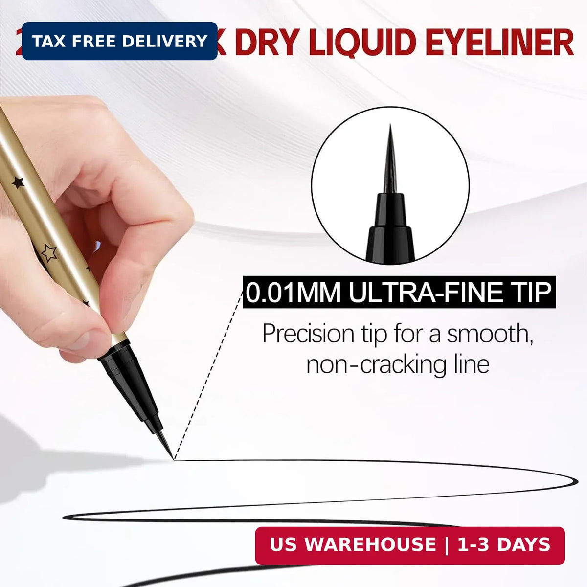 Lower Eyelash Stamp & Eyeliner Kit Waterproof 2-in-1 Eyelash and Eyeliner Tool