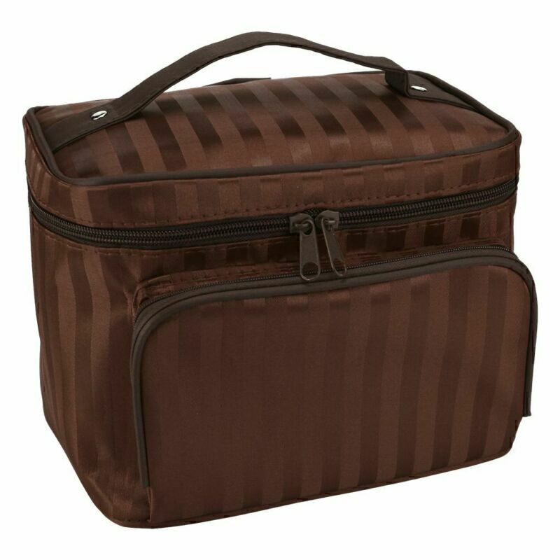 Large Cosmetic Makeup Bag Organizer Travel Kit with Handle and Multiple Pockets