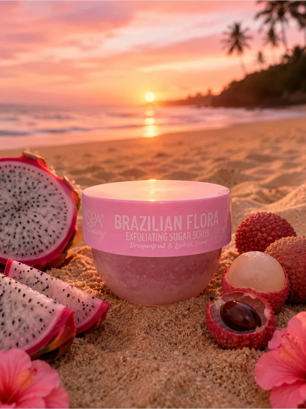 Brazilian Flora Exfoliating Sugar Scrub - Dragonfruit & Lychee 141g