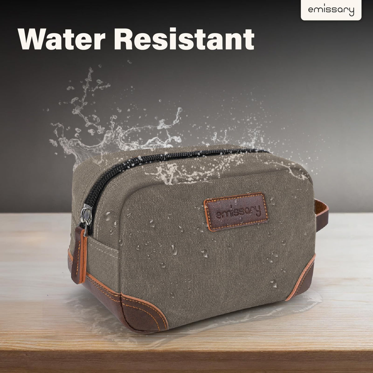 Men's Travel Toiletry Bag Dopp Kit Small Water-Resistant Shaving Kit Light Gray