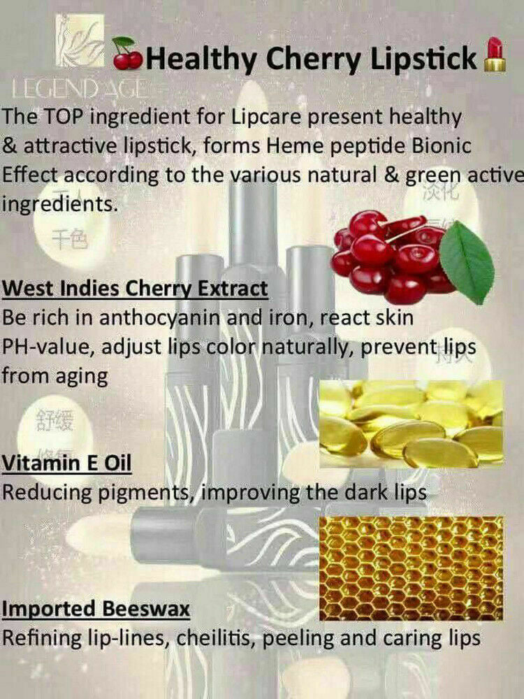 Healthy Cherry Lipstick & Lip Balm 4 Pack - Natural, Long-Lasting, UV Protection
