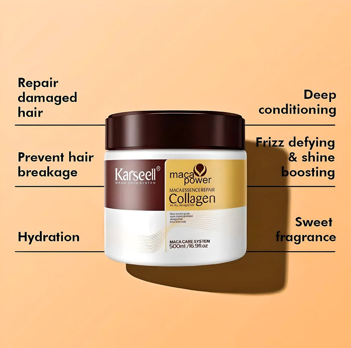 Hair Repair Mask with Collagen & Argan Oil for Damaged Hair - Deep Conditioning