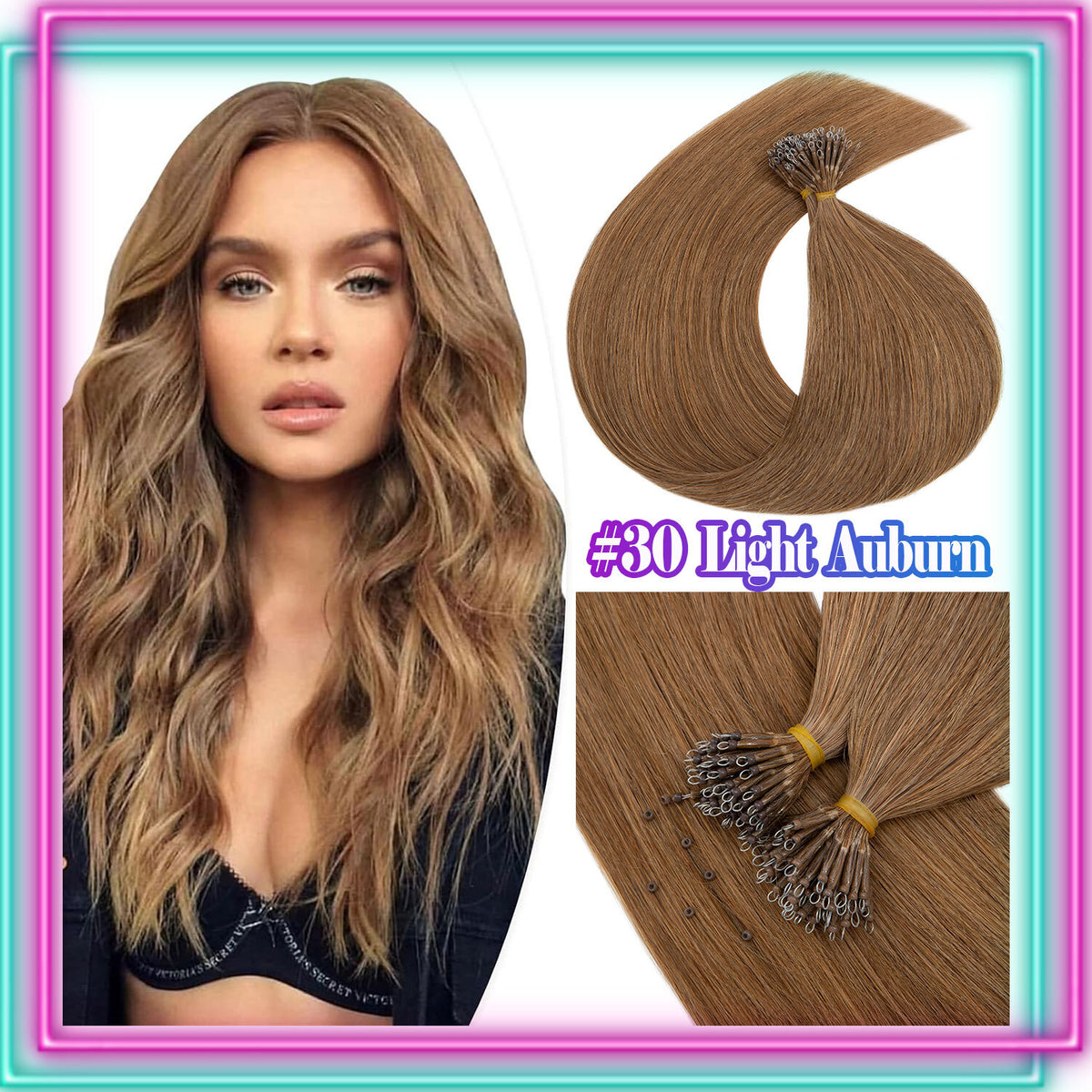 Nano Ring Hair Extensions 100% Human Remy Hair Micro Loop Beads I Tip 300G
