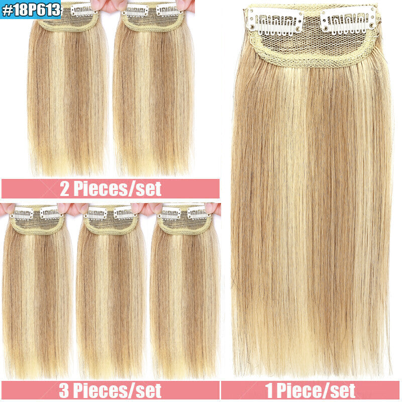 Clip-In Hair Extensions Remy Human Hair Topper - Multiple Colors & Lengths