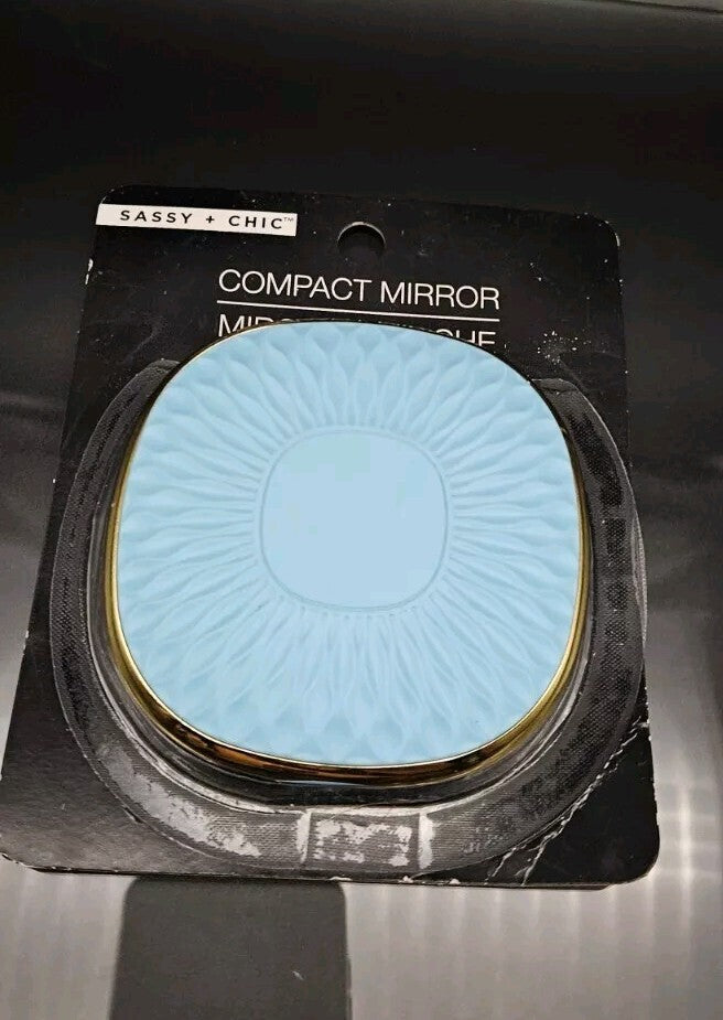 10X Magnification Dual Mirror Compact - Blue Makeup & Face Mirror