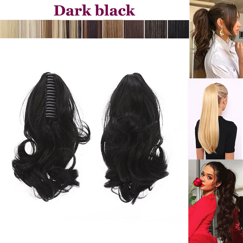Thick Ponytail Hair Extension with Claw Clip - Wavy Curly Synthetic Hair