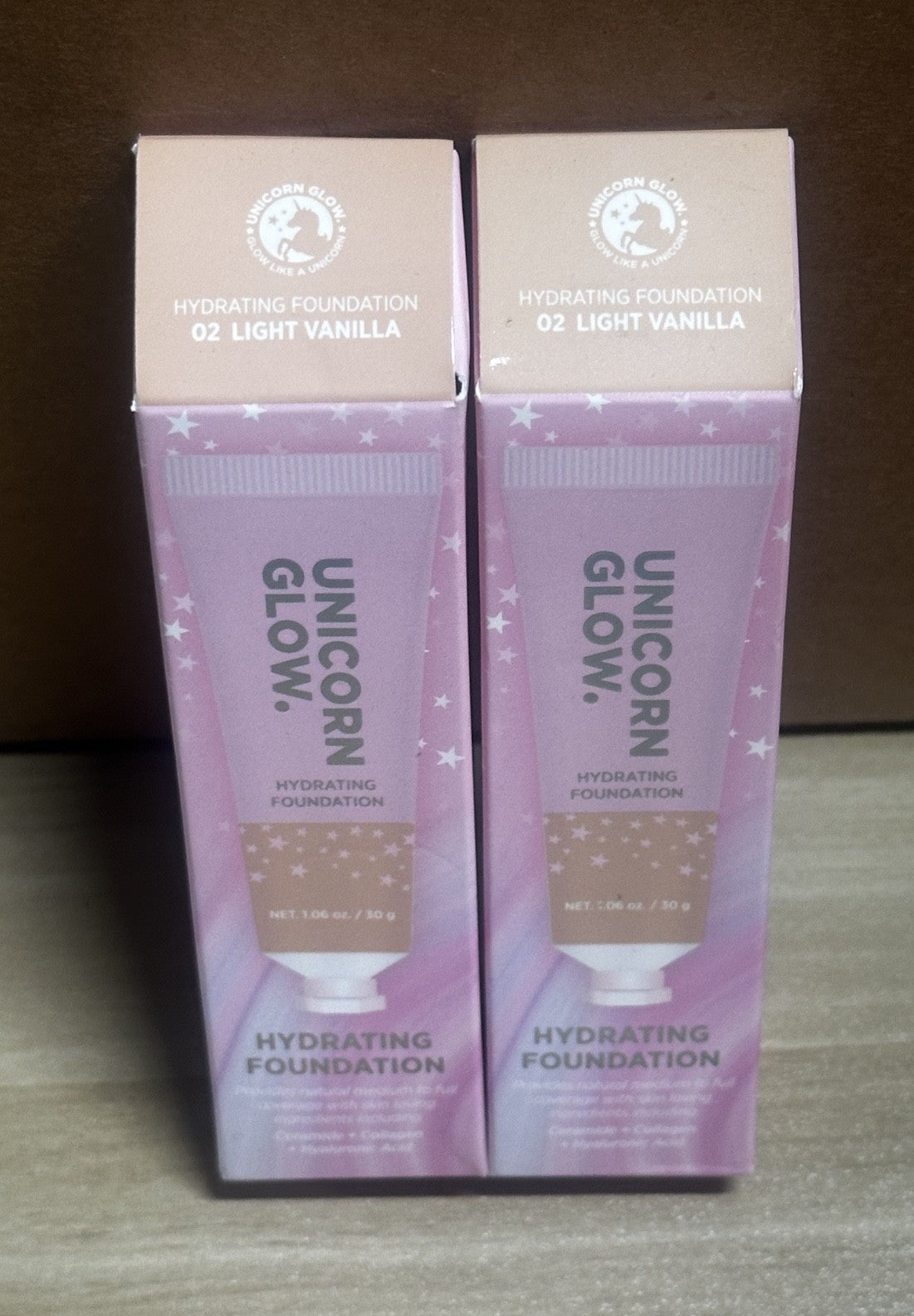 Unicorn Glow Hydrating Foundation 02 Light Vanilla - 2 Pack, Natural Medium Coverage