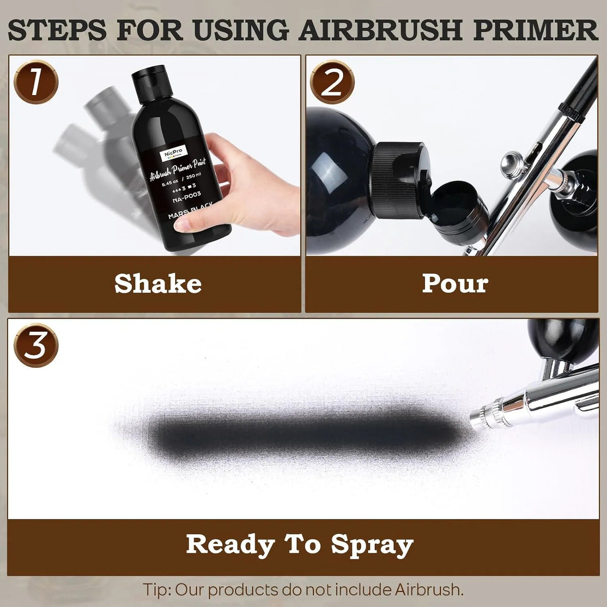 Acrylic Airbrush Primer for Models and Miniatures - Matte Finish, 8.4oz